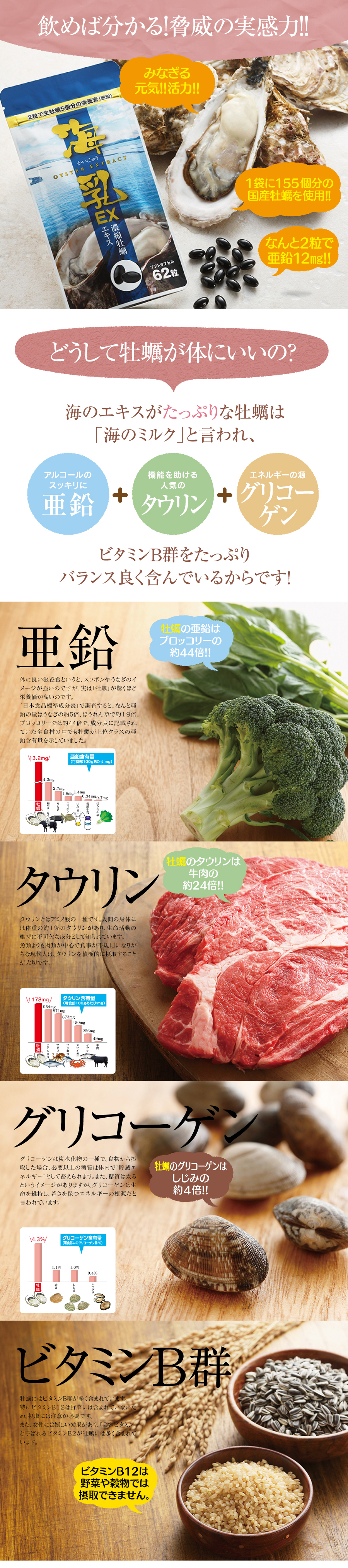 代謝を上げる亜鉛や肝機能を上げるタウリン配合サプリ海乳EX